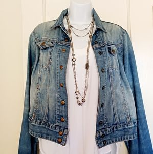 Lucky Brand Distressed Denim Jean Jacket.  Sz S/P
